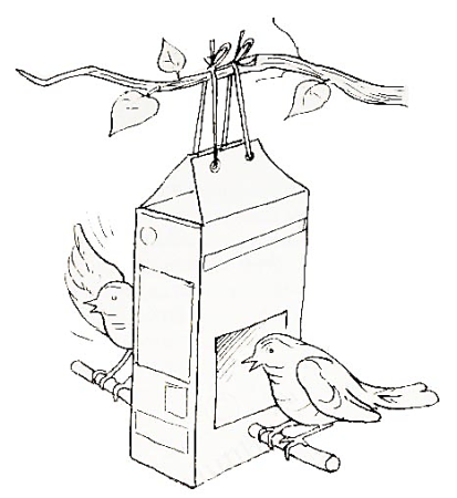 Кормушка для птиц раскраска