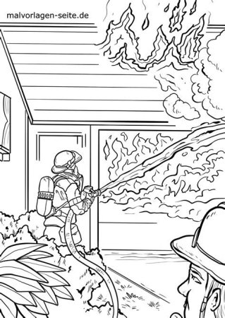 Пожарник раскраска