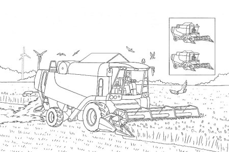 Раскраска комбайн Дон 1500