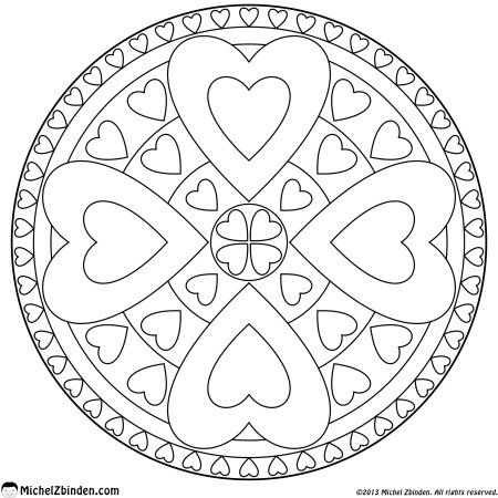 Мандала с сердечками