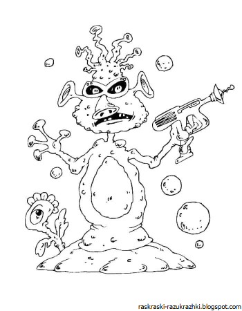 Раскраска инопланетяне в космосе