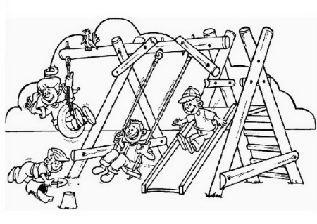 Детская площадка раскраска для детей
