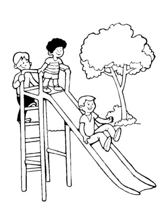 Детская горка раскраска