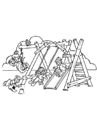 Детская площадка раскраска для детей