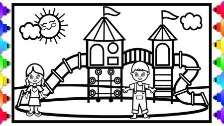 Раскраска детская игровая площадка