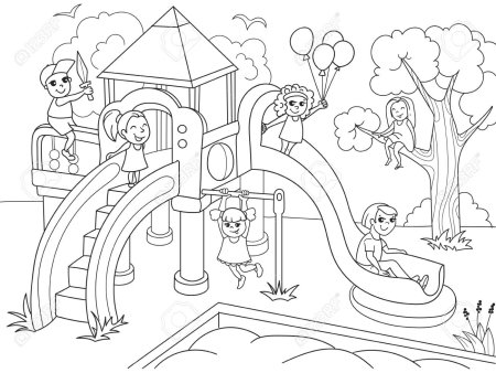 Детская горка раскраска