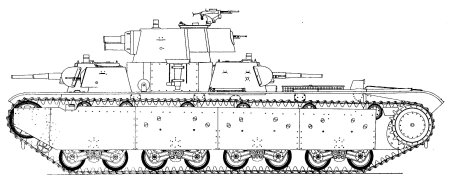 Танк кв-3 сбоку контур