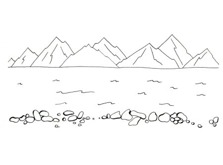 Контуры пейзажей для рисования
