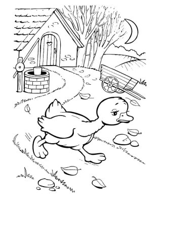 Иллюстрации к гадкому утенку Андерсена раскраска