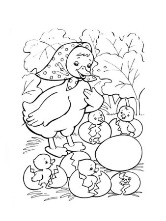 Раскраска по сказкам Андерсена Гадкий утенок