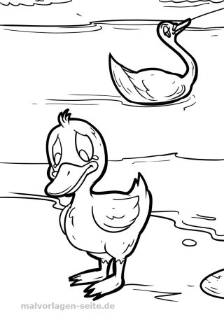 Андерсен Гадкий утенок раскраска