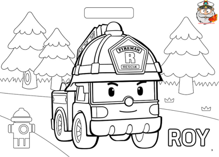 Раскраска Робокар Поли Рой