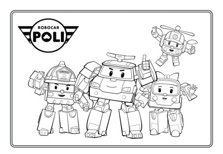 Раскраска Эмбер Робокар Поли