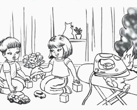 Противопожарный уголок раскраска