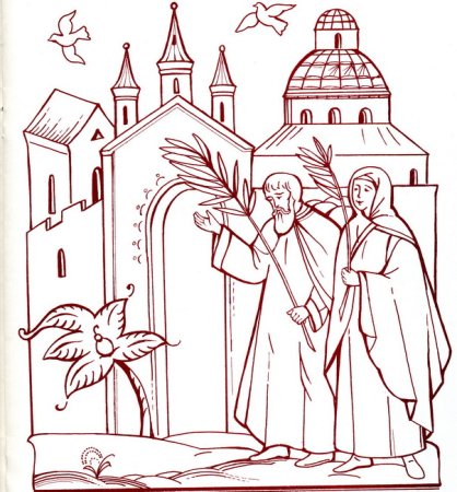 Храм с колокольней раскраска