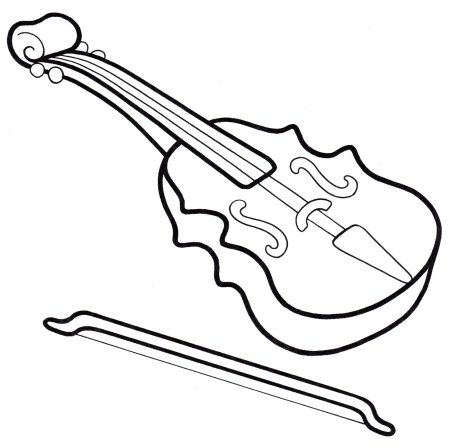 Раскраска скрипка музыкальный инструмент