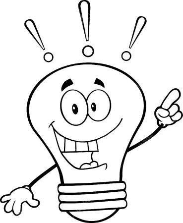 Лампочка раскраска для детей