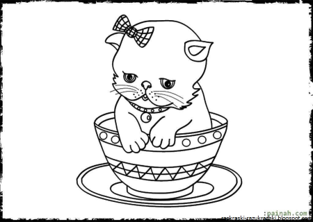Кошки. Раскраска