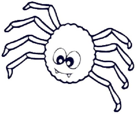 Паук раскраска для малышей