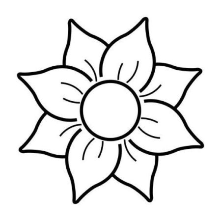 Раскраска цветок без стебля