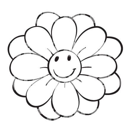 Цветы раскраска для детей без стебля