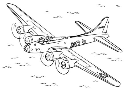 Раскраска бомбардировщик b17