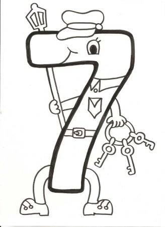 Цифра один раскраска