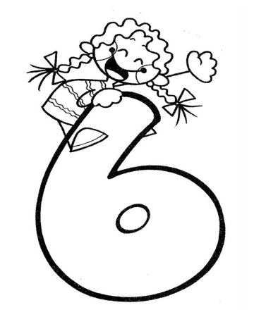 Цифра 6 раскраска для детей