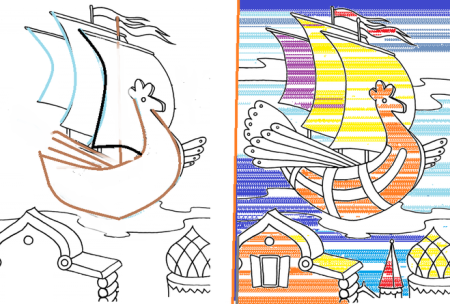 Летучий корабль рисунок