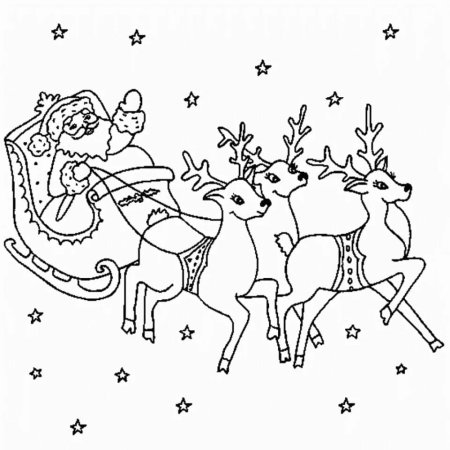 Раскраска олень новогодний