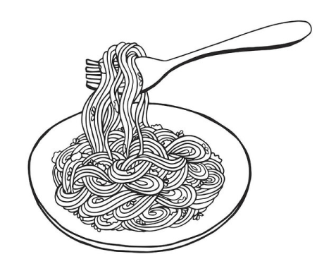 Раскраска макаронные изделия