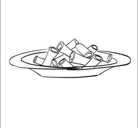 Макароны раскраска для детей