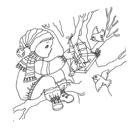 Кормушка для птиц раскраска