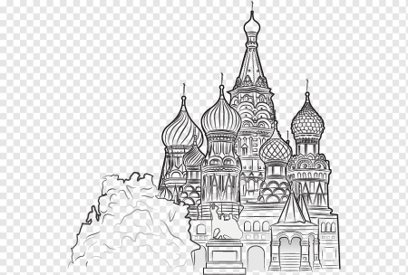 Храм Василия Блаженного раскрасить