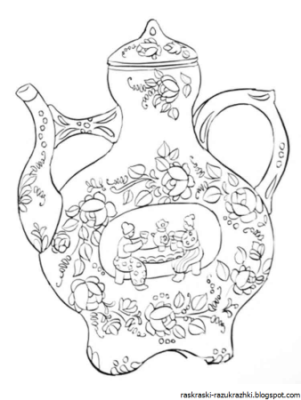 Гжель раскраска
