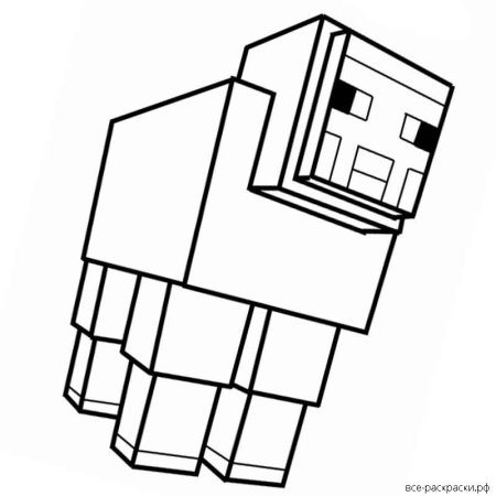 Овечка из МАЙНКРАФТА раскраска