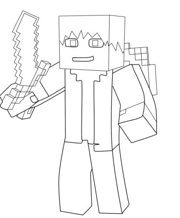 Раскраска майнкрафт ХЕРОБРИН