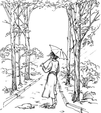 Раскраска осень в городе