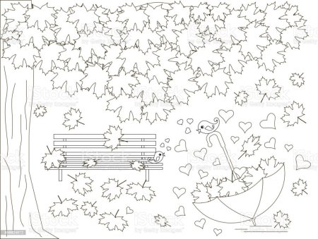 Пейзаж парка карандашом