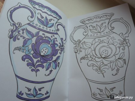 Рисование вазы Гжель