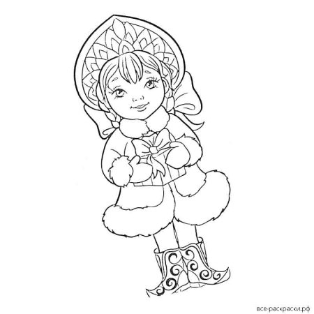 Лицо Снегурочки раскраска