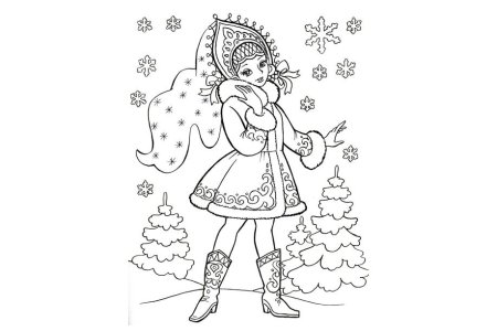 Снегурочка голова раскраска