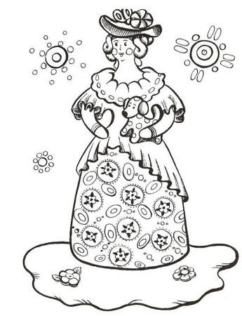 Гжель Дымковская игрушка раскраска