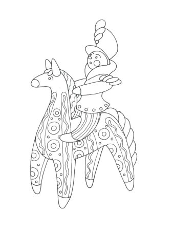 Раскраска Дымковская Барыня Водоноска