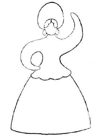 Дымковская игрушка барышня Раскрашенная