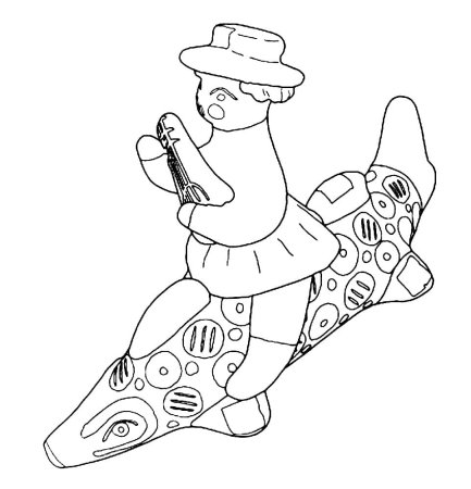 Дымковская игрушка Барыня раскраска