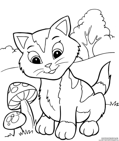 Кошки. Раскраска