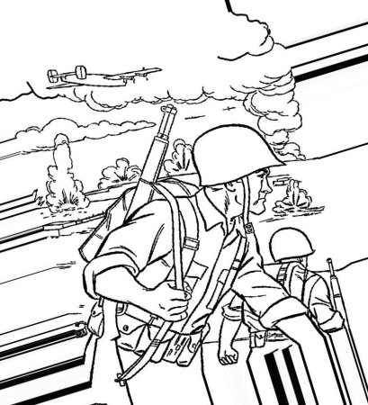 Разукрашки про войну для детей