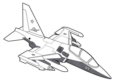 Самолёт истребитель расскраска