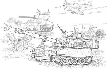 Раскраска: военные